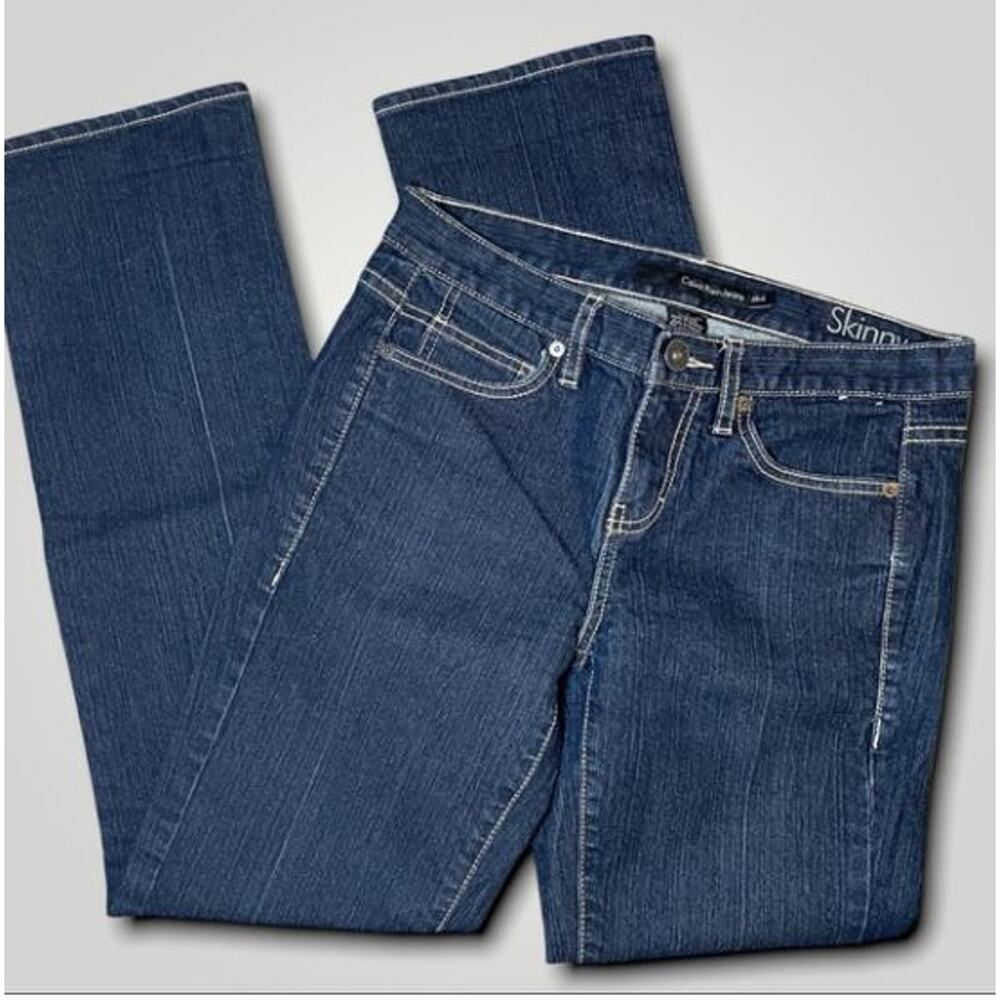 CALVIN KLEIN JEANS CLASSIC ICONIC DARK BLUE DENIM  JEANS MEDIUM 28 / 6 - Picture 4 of 9